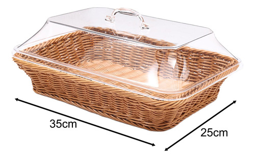 Cesta De Pan Tejida Con Tapa, , Cesta De Comida Pequeño