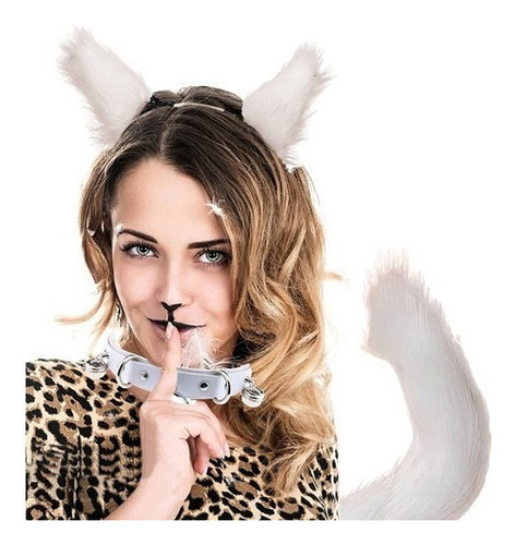Disfraz De Zorro Lobo Con Orejas Y Cola De Gato Peludo