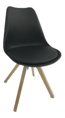 Imagen 3 de 5 de Silla Tulip Pata Cuadrada Negra