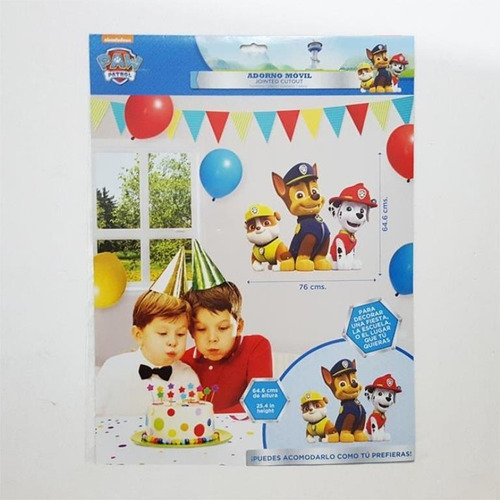Adorno Movil Paw Patrol Patrulla Fiesta Decoracion Pared Gm