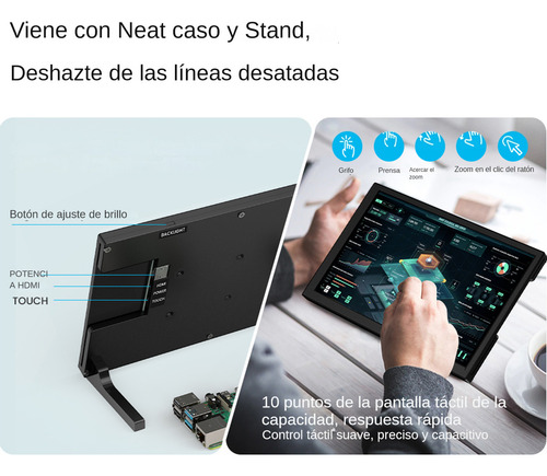 Monitor Táctil 10.1 Hd Ips Display Para Raspberry Pi