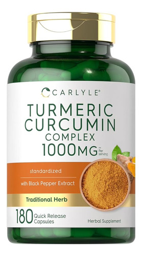 Carlyle Curcumina De Cúrcuma Con Pimienta Negra De 1000 Mg 