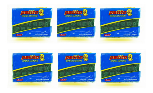 Patito Kit X 6 Esponjas Fibra Cuadritos Salva Uñas Limpieza