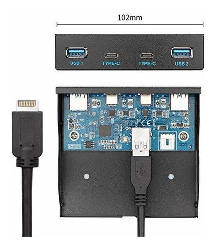 Cablecc Usb ***** Cabecera De Panel Frontal A Usb-c Y Usb **