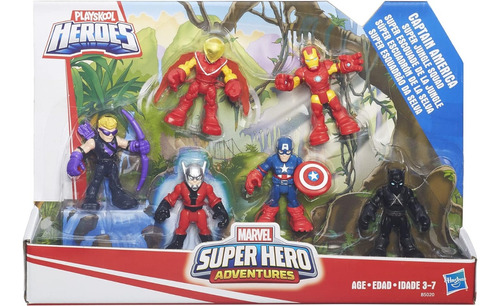 Capitán América Super Escuadrón De La Selva 6 Figuras Marvel