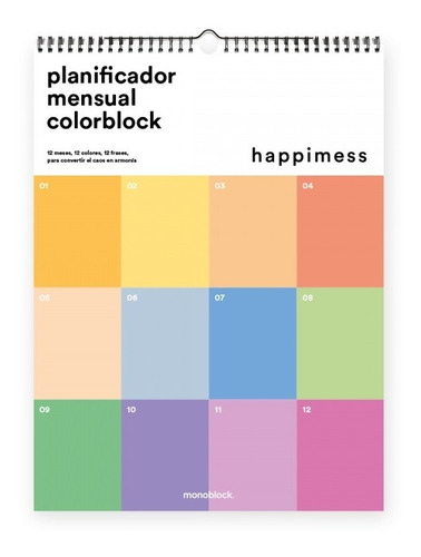 Calendario 2022 Pared - Happimess - Colorblock - Vik Arrieta
