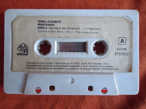 Cassette Isabel Aldunate, Canto Nuevo, Sin Caja