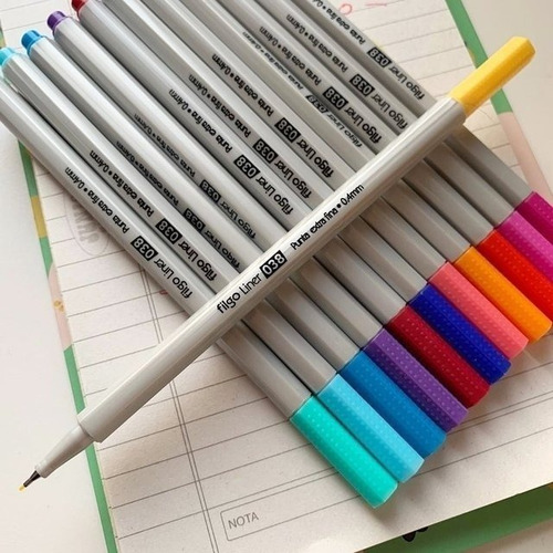 Imagen 5 de 10 de Set X 20 Colores De Microfibras Sueltas Filgo Trazo 0,4mm