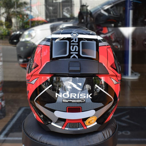Casco Norisk Razor Speedmax rojo para hombre y mujer, color negro/rojo, talla 61/62