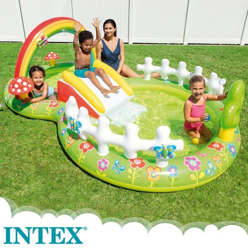 Imagen 4 de 7 de Centro De Juego Inflable Intex Jardin 2.90mx1.80mx1.04