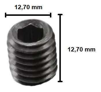 Parafuso Allen Sem Cabeça 1/2 X 1/2 - 20 Unidades