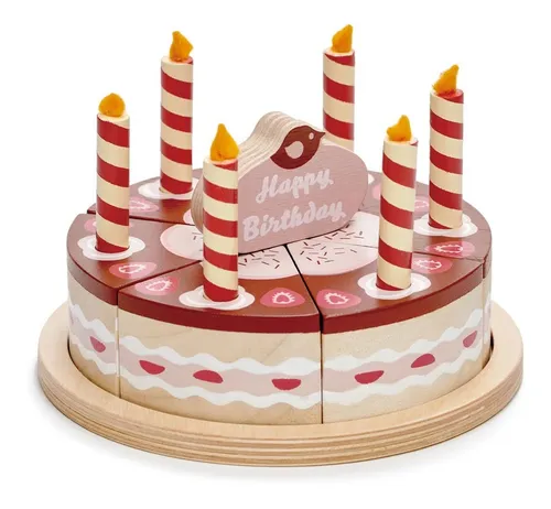 Tender Leaf Toys Pastel Torta De Cumplea os Madera Juguete Color