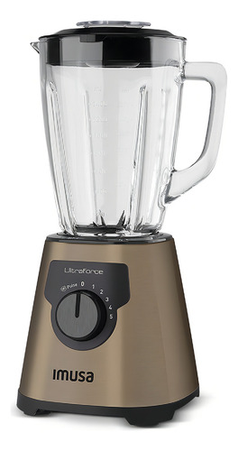 Liquidificador dourado Imusa Ultraforce com copo de vidro