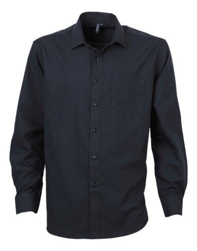 Camisa Negra Lisa Premium Para Hombre, Camisa De Vestir