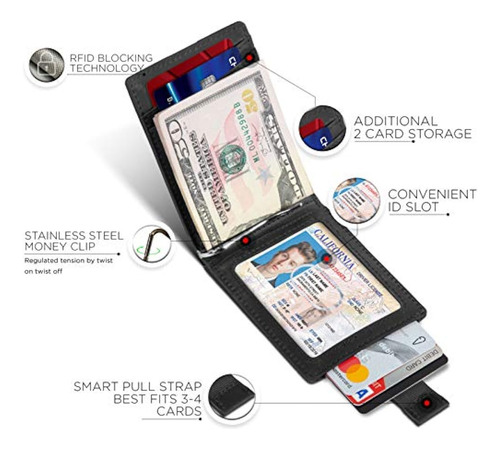 Serman Brands Con Bloqueo Rfid Delgado, Plegable, Original