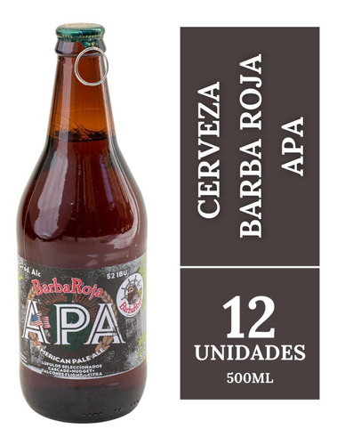 Cerveza Barba Roja Apa American Pale Ale 500ml. Pack X 12