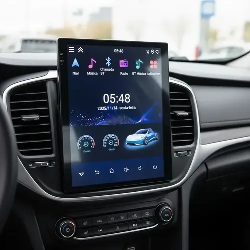 Multimidia Tesla 9.7'' 4ram+64gb Carplay Android Auto Preto Com Camera