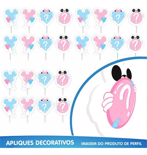 Imagem 8 de 9 de Kit Festa Fácil Chá De Revelação Disney - Mickey E Minnie