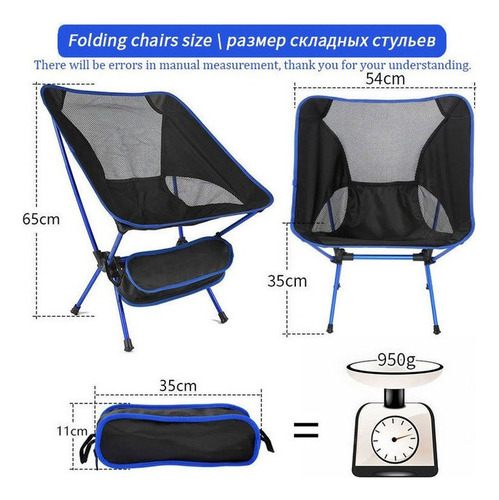 Silla Plegable Portátil Desmontable Exteriores Picnic Pesca