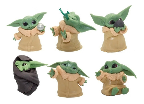 Kit 6 Figuras Coleccionables De Baby Yoda Star Wars Muñeco