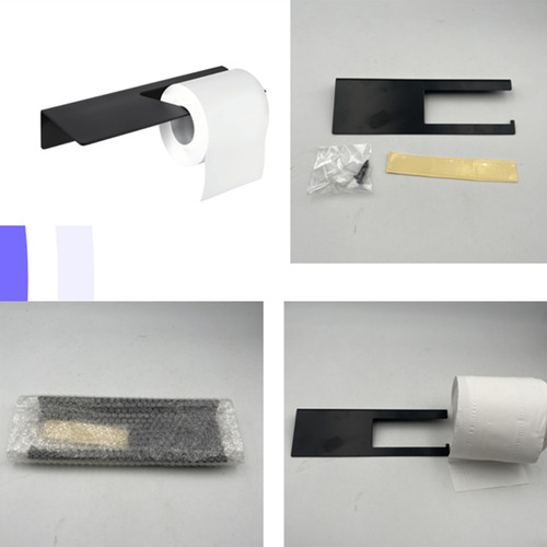 Soporte De Papel Higiénico Negro, Soporte Adhesivo Para Pape