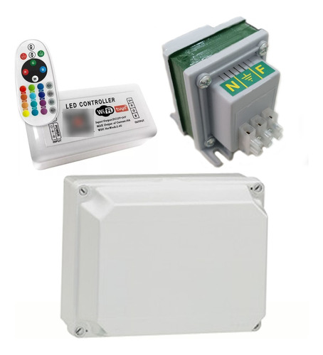Controlador Wifi Smart Con Control Rgb + Transf 50w + Caja
