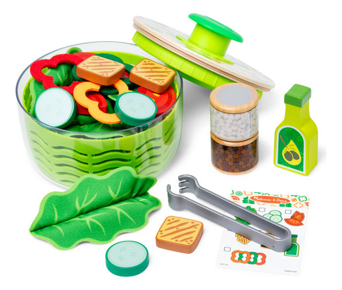 Melissa & Doug, Set De Juego Mezcladora De Ensalada, Comida De Juguete Para Niños Y Niñas A Partir De 3 Años