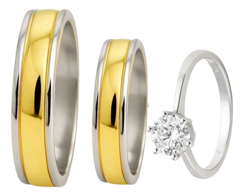 Alianzas Joyas Center Plata Y Oro Modelo C5md3 Grabadas Dorado Oscuro 8 Al 33