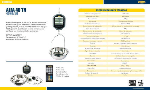 Bascula Digital Colgante Noval Alfa- 40tn
