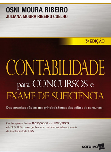 Contabilidade para concursos e exame de suficiência, de Coelho, Juliana Moura Ribeiro. Editora Saraiva Educação S. A., capa mole em português, 2021