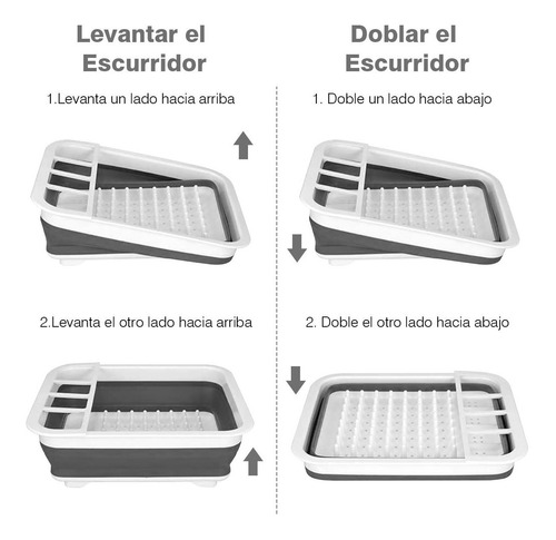 Imagen 6 de 7 de Escurridor Trastes Plegable Organizador Plato De Silicona Co