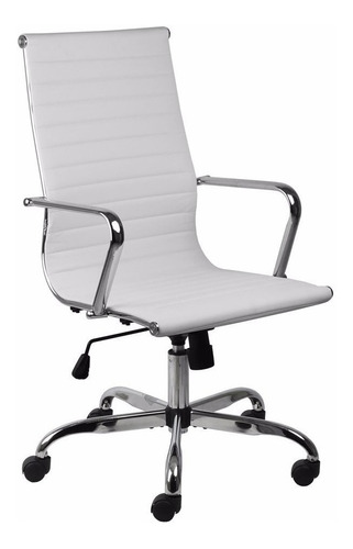 Cadeira de escritório MGM Flex Andorra presidente  branca com estofado de couro sintético
