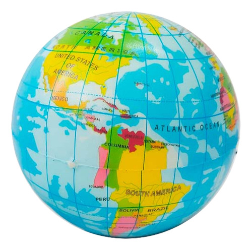 Fun Play Pelota Antiestres Globo Terraqueo Base Agua Globo Multicolor