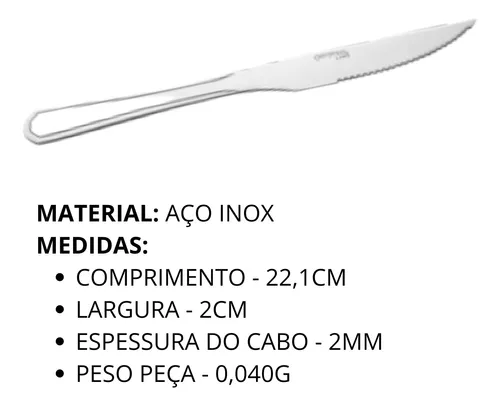 Jogo Garfo Faca Inox 24 Peças Restaurante Buffet Talheres