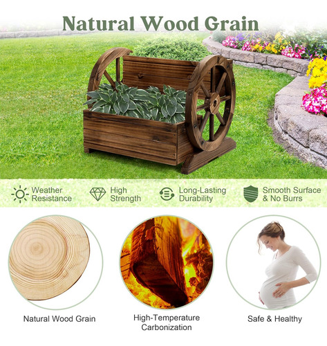 Jardinera De Madera Con Ruedas, Maceta Decorativa Para Flore