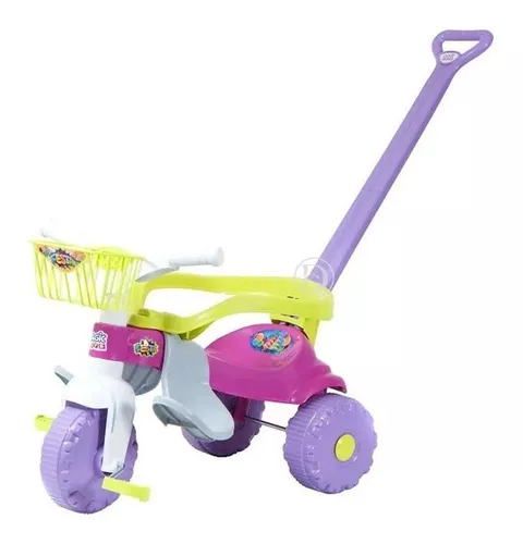 Triciclo Velotrol Infantil Bebe Motoca Rosa Menina Cestinha