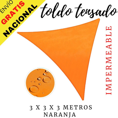 Toldo Vela Triangular Tnsado Jardín Playa Impermeabl Camping
