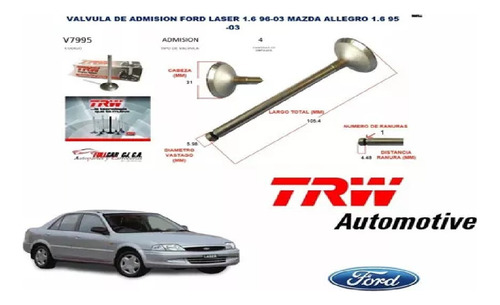 Valvula Admision Mazda Allegro 1.6 1995-2005 Trw