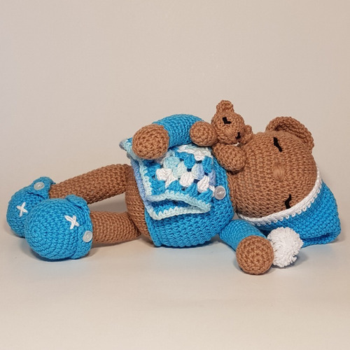 Osito Dormilon - Muñeco De Apego Crochet Amigurumi
