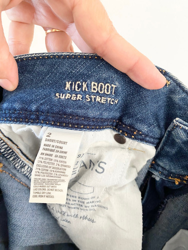 Jeans Azul Tiro Medio Elastizado Recto Mujer American Eagle (Usado)