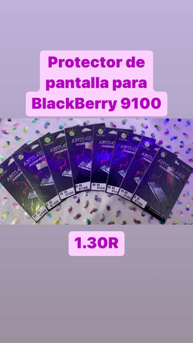 1.30 Protector De Pantalla De Blackberry 9100 De Plástico