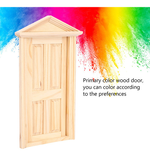 A Puerta De Madera Diy 1:12 Con Forma De Aguja De