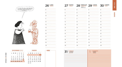 Imagen 2 de 8 de Agenda Quino 2023 Encuadernada Azul