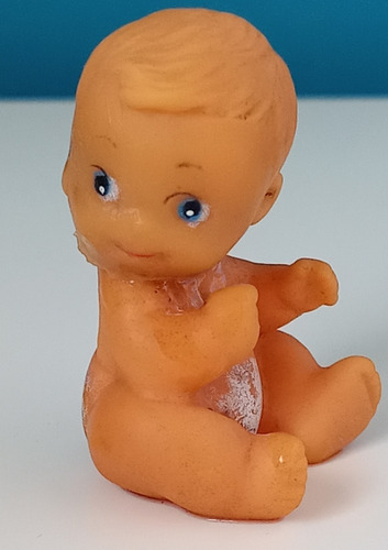 Muñeco Bebé  Miniatura De Goma Antiguo