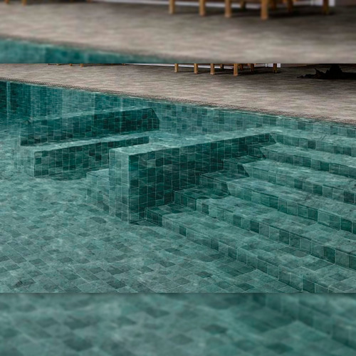 Imagen 5 de 10 de Cerámica Palau Verde Caja X 1,95 M2 Simil Piedra Bali Pileta
