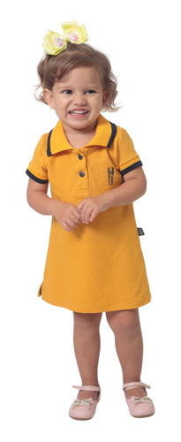 Vestido Polo Infantil Mostarda