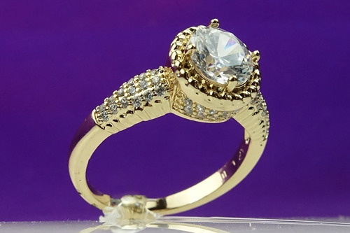 Imagen 4 de 9 de Anillos Compromiso Oro 18k Zirconia Regalo Elegante Parejas