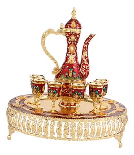 Juego De Taza De Café Y Tetera Turca, Juego De Rojo