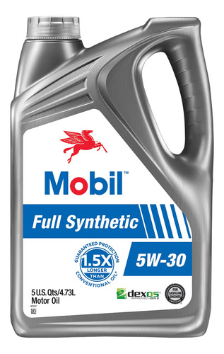 Aceite De Motor Sintético Mobil Full 5w-30, 5 Cuartos