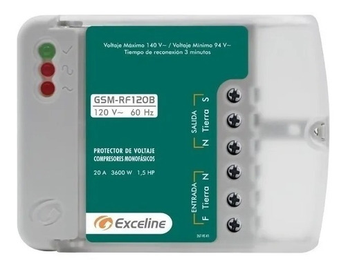 Protector Voltaje Exceline Compresores Monofasicos 120v 220v